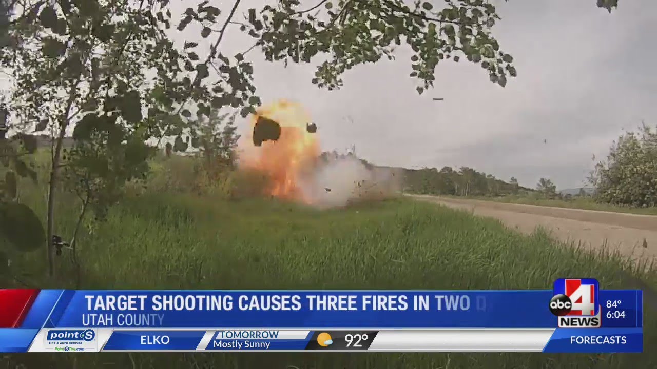 Officials warn against using explosive targets after target shooters cause three fires in Utah Count