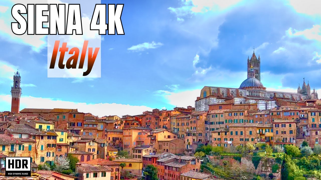 СИЕНА Италия 4K Видео 🍷 СРЕДНЕВЕКОВАЯ ДЕРЕВНЯ ПЕШЕХОДНАЯ ЭКСКУРСИЯ 🌞 Удивительная архитектура