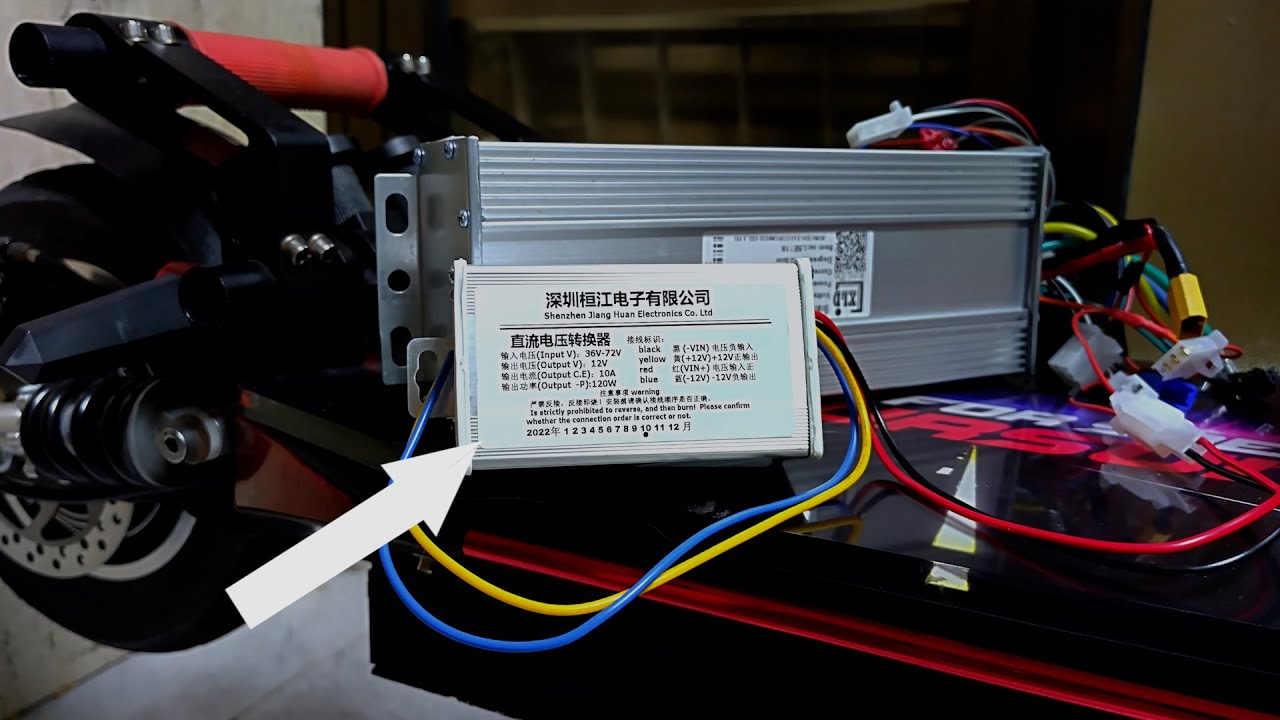 How To Wire DC To DC Step-Down Converter | Electric Scooter With 36v-72v Battery Into 12v 10A Output