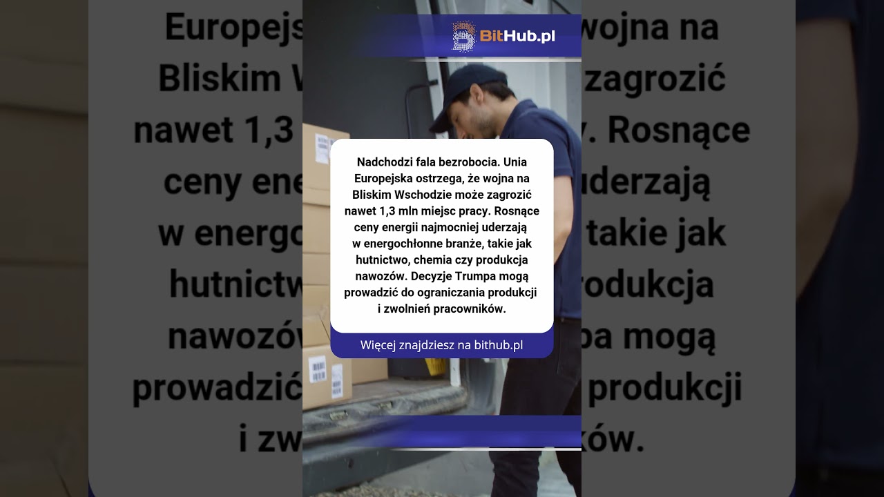 Unia Europejska alarmuje. Zagrożonych jest 1,3 mln miejsc pracy