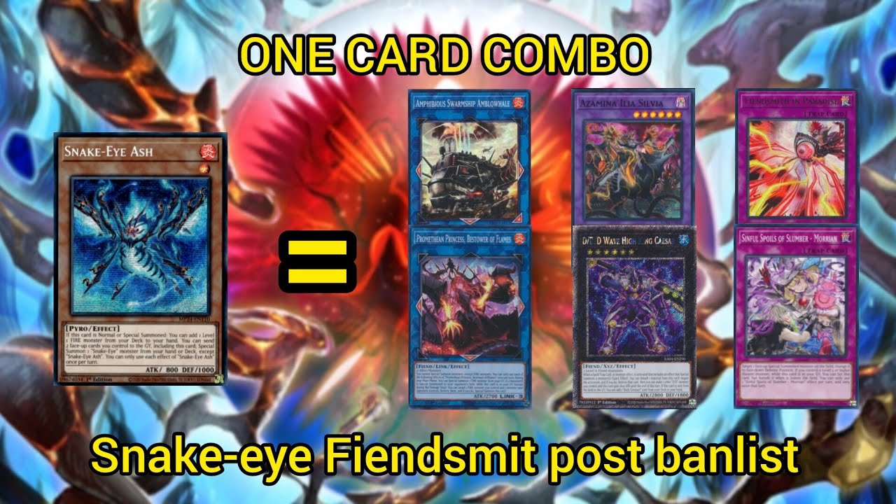 YU-GI-OH! Snake-eye Azamina Fiendsmit post banlist one card combo 7+interruptions and followup
