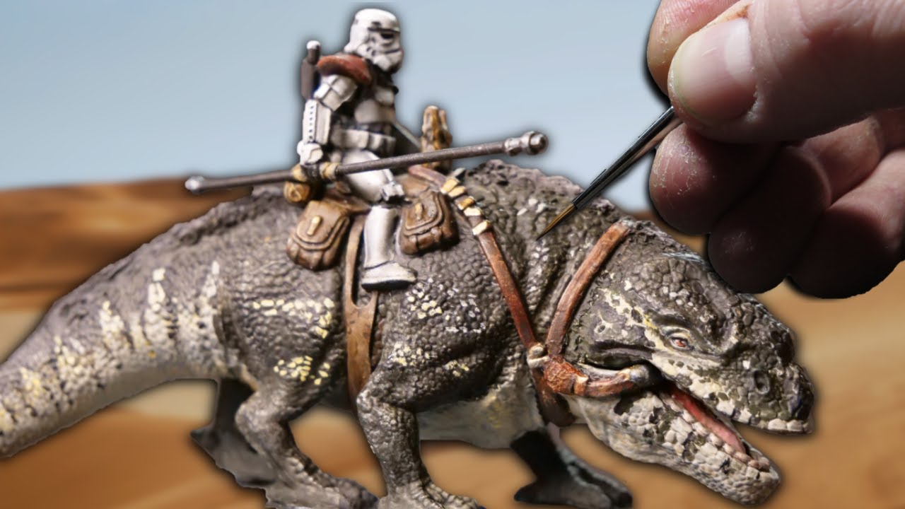 Unboxing and painting the Dewback Rider - Star Wars Legion