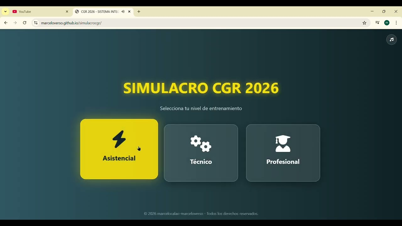 Simulacro Contraloria CGR 2024-2026  Nivel asistencial, tecnico y profesional rapido y gratis.