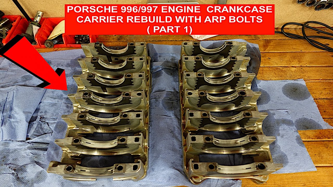 Porsche 996 / 997 Engine Rebuild CrankCase Carrier With ARP Bolts (Part 1)