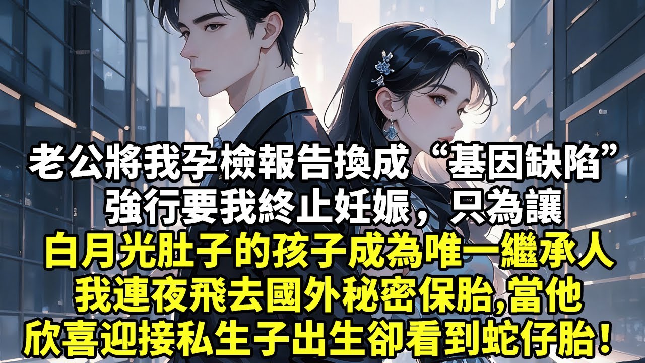 老公將我孕檢報告換成“基因缺陷”強行要我終止妊娠，只為讓白月光肚子的孩子成為唯一繼承人我連夜飛去國外秘密保胎當他欣喜迎接私生子出生卻看到蛇仔胎！#現實情感#豪門言情#為人處世#小說