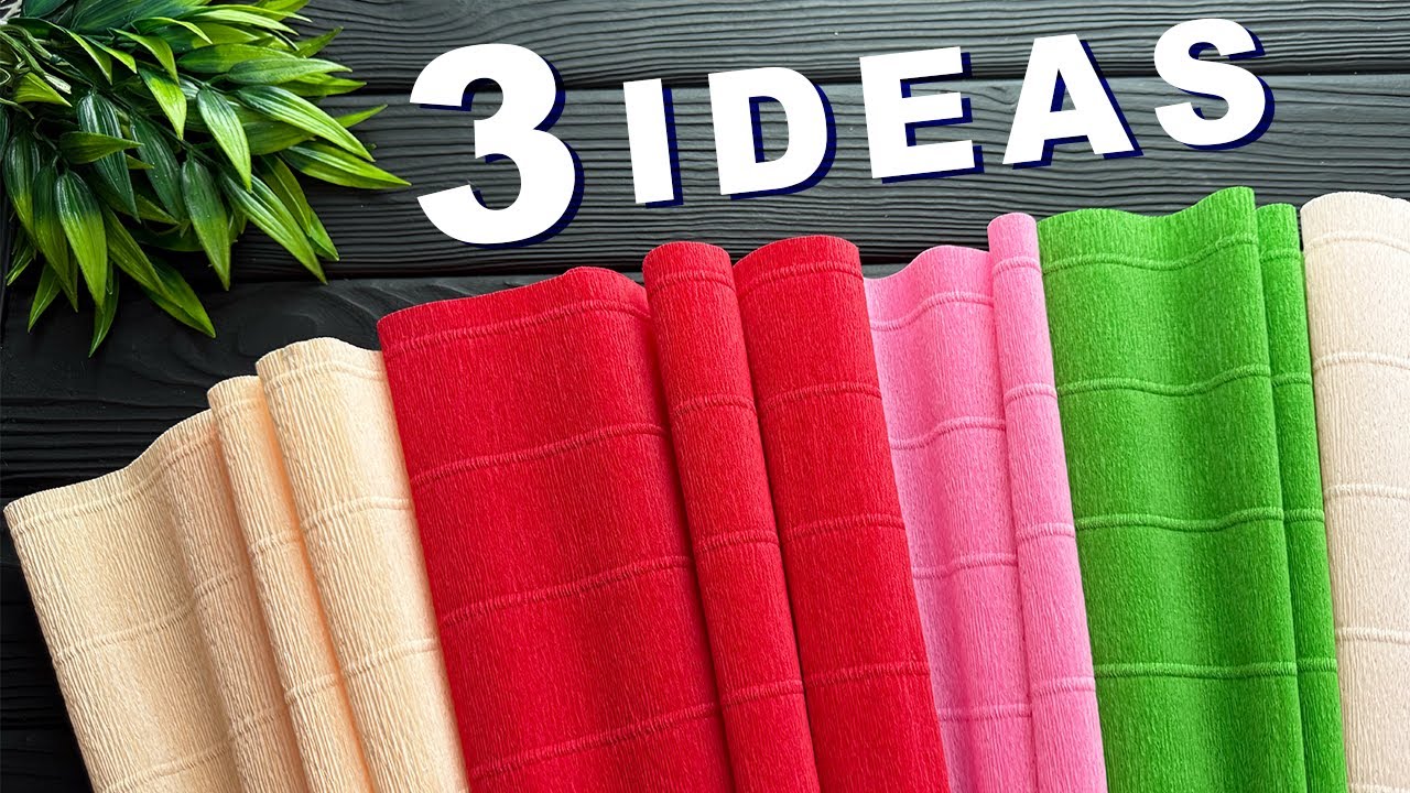 3 EASY IDEAS💥Crepe Paper Decoration Ideas DIY Crepe Paper Flowers