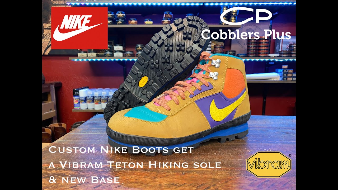 Nike Custom Boots get Resoled with a Vibram Teton Hiking soles- One of a kind Nikes