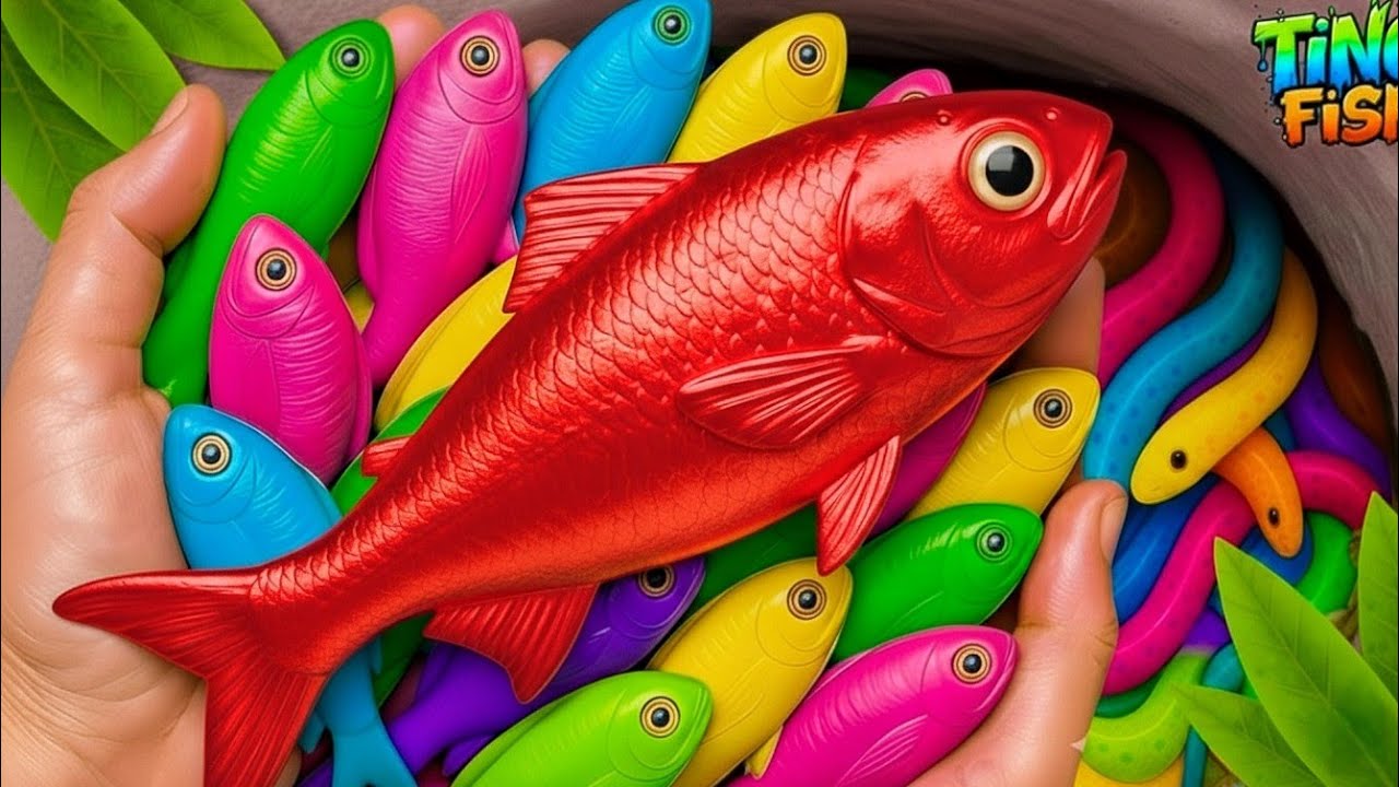 Catch colorful ornamental fish in tiny pond, platy fish, baby turtle, goldfish, eel, koi, frog, fish