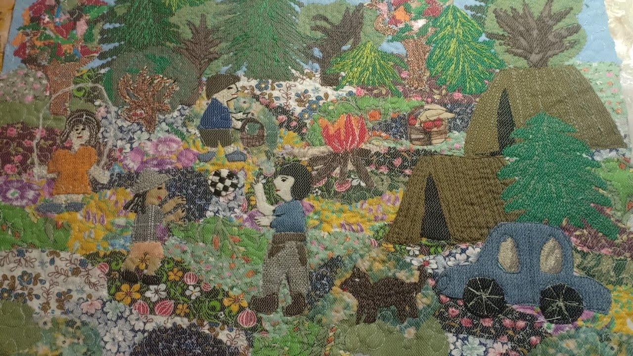 Картина из мелких лоскутов. Текстильная пицца.