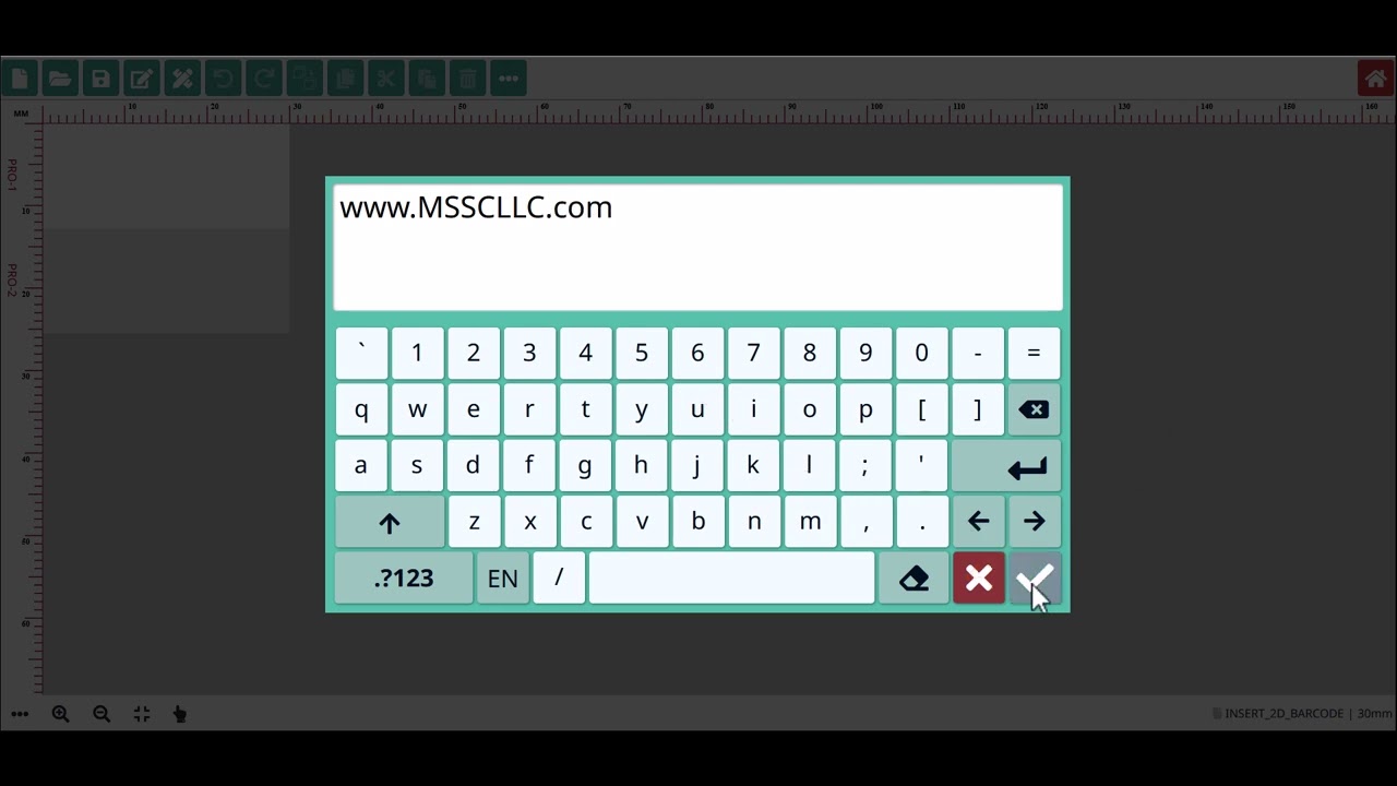 Insert a 2D barcode into a Smart-Jet TS Series Controller