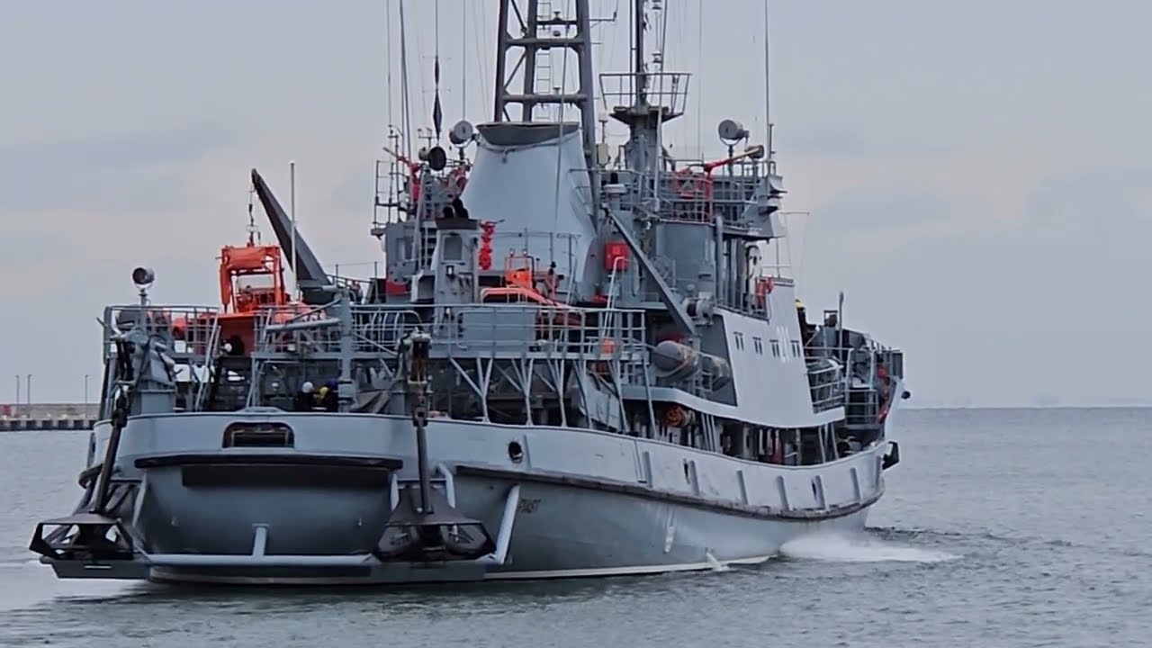 Wyjście w morze ORP Piast - Port Wojenny Gdynia 19.11.2024r.