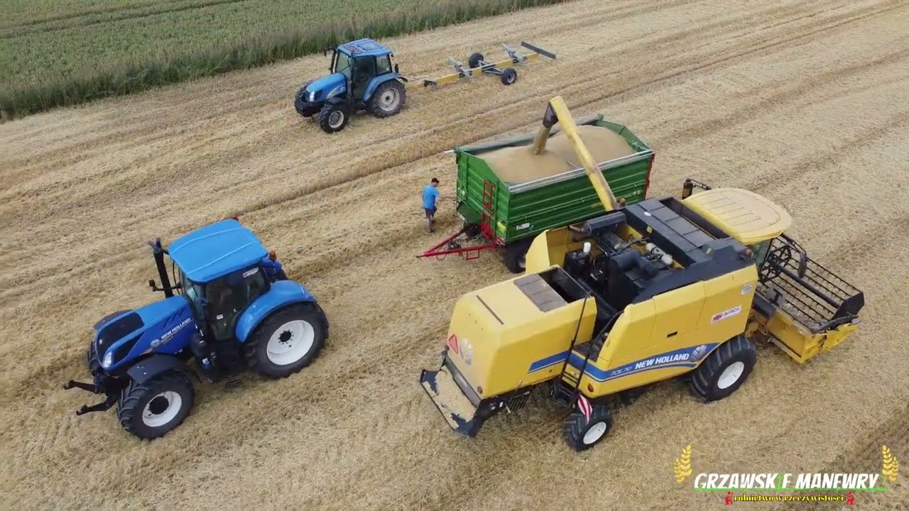 Oporowy zbiór jęczmienia na 2 kombajny i nowy nabytek w GR.Czmajduch! 4 new holland'y na polu!