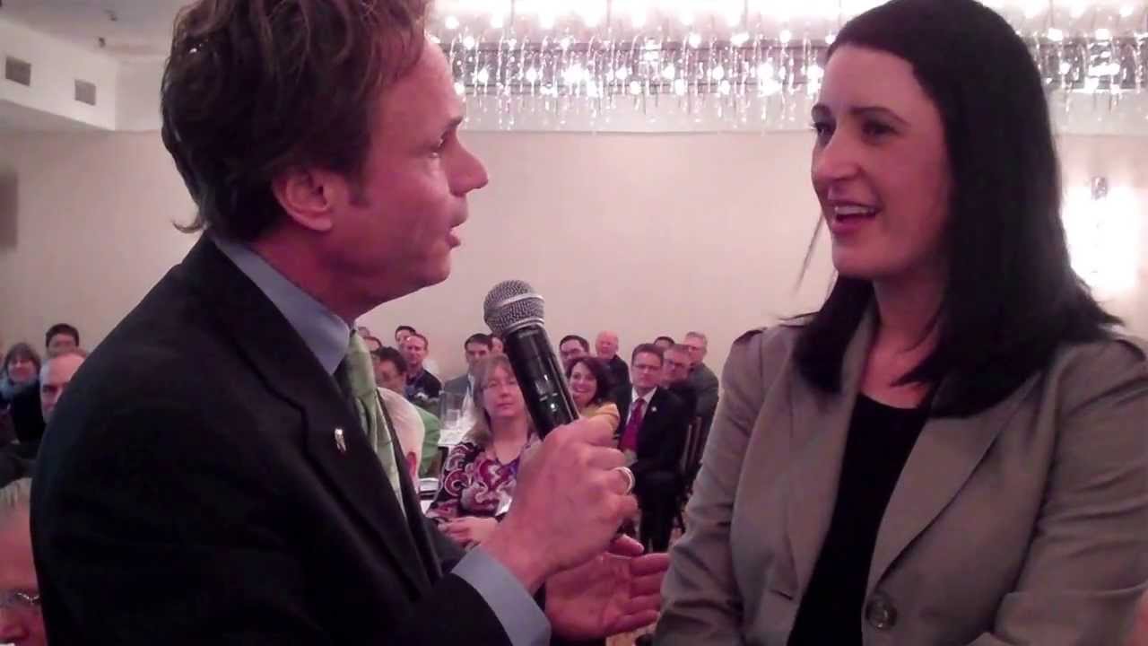 Michael Angelo Caruso recruits a Rotarian during his presentation