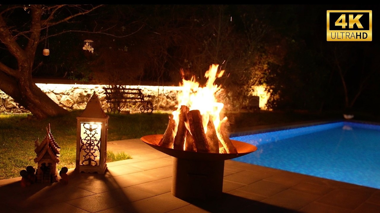 Havuz Başında Ateş, Yunan Meyhane Müziği ile Gece Meditasyonu ve Huzur