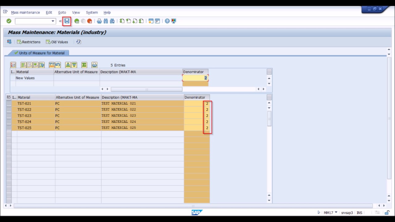 SAP MM Mass create Alternate Unit Of Measure using MM17