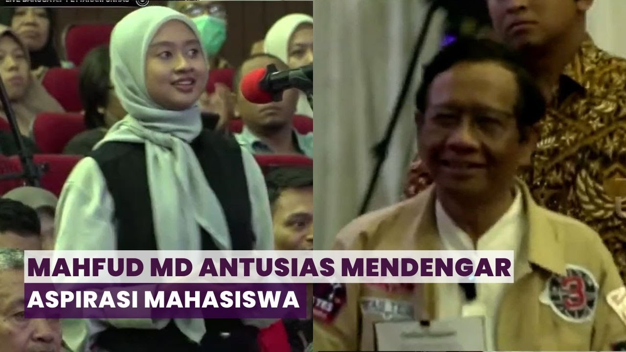 Momen Mahfud MD Turun Panggung untuk Mendengarkan Pertanyaan Kritis Mahasiswa Universitas Hasanuddin