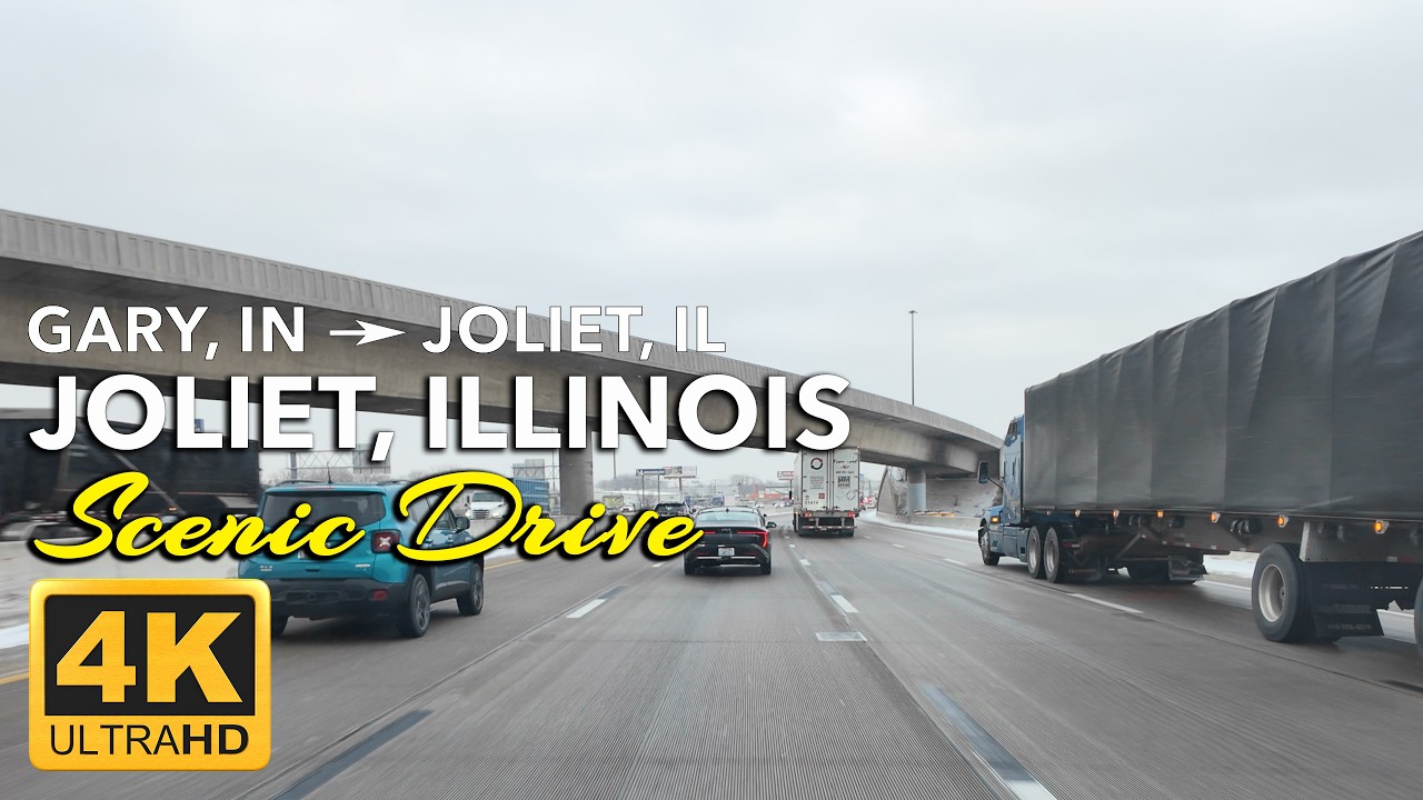 Snowy Morning Drive from Gary, Indiana to Joliet, Illinois | A Corridor Moving Through Winter