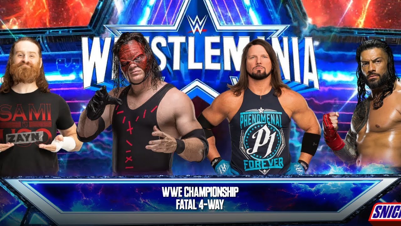 FULL MATCH:ROMAN REINGS VS KANE VS AJ STYLES VS SAMI ZAYN | CHAMPIONSHIP MATCH #wwe #wwe2k23 #wweraw