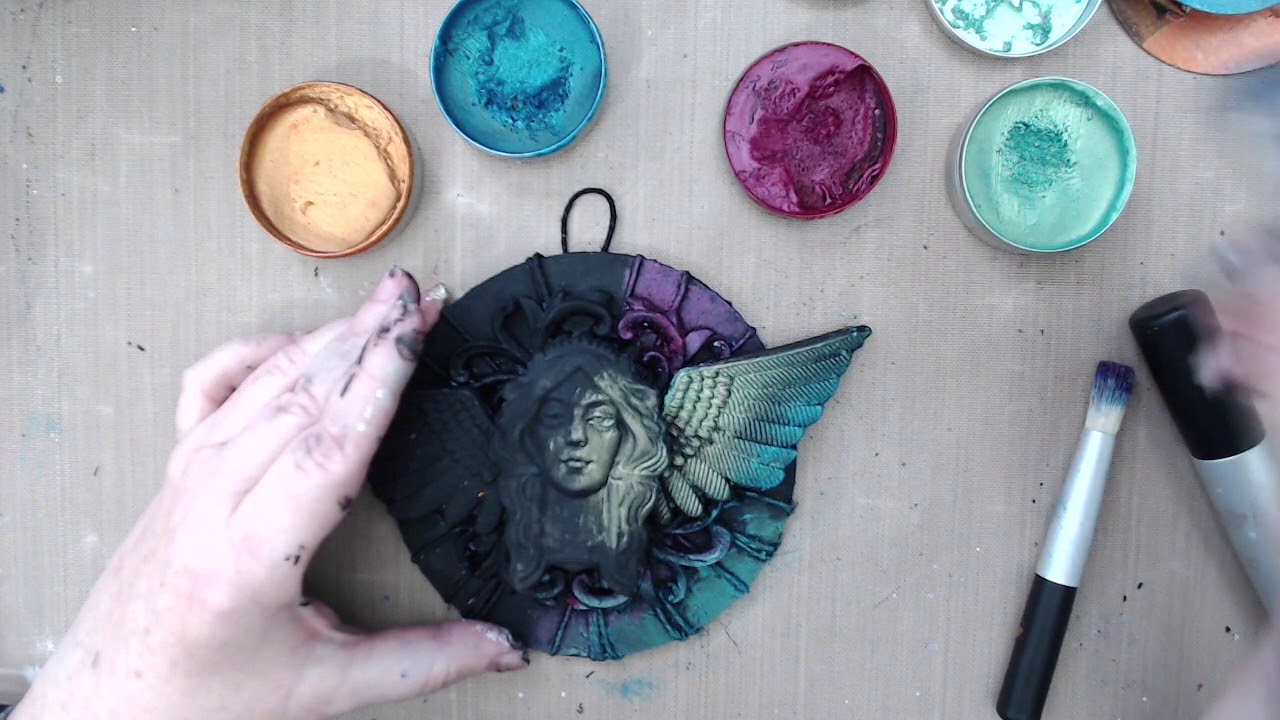 Altered CD/DVD with Finnabair Waxes and Moulds