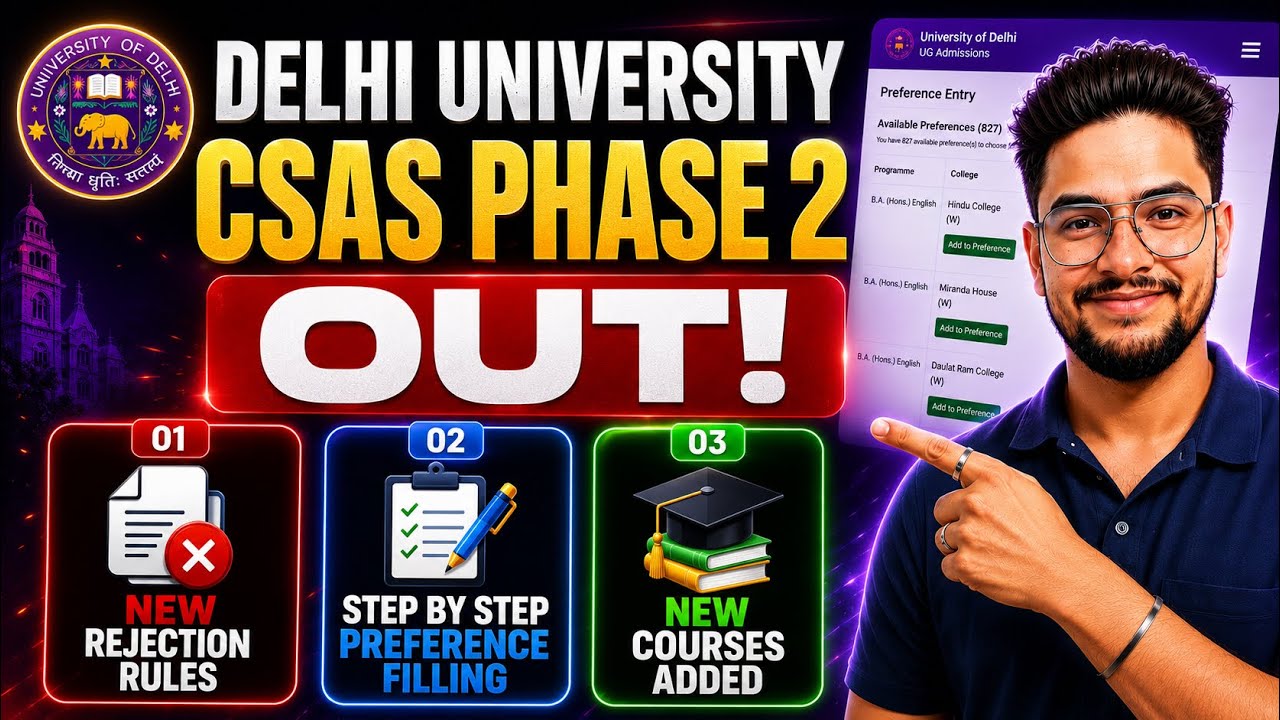 🚨URGENT🤯 DU CSAS Phase 2 LIVE! Step-by-Step Preference Filling | New Seats Added