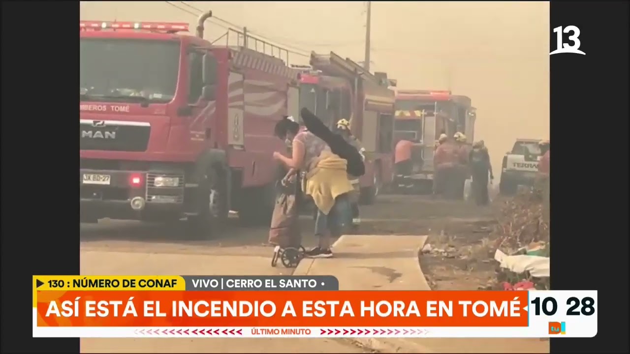 Periodista de "Tu Día" se quebró en pleno despacho en vivo desde el incendio de Tomé. Canal 13