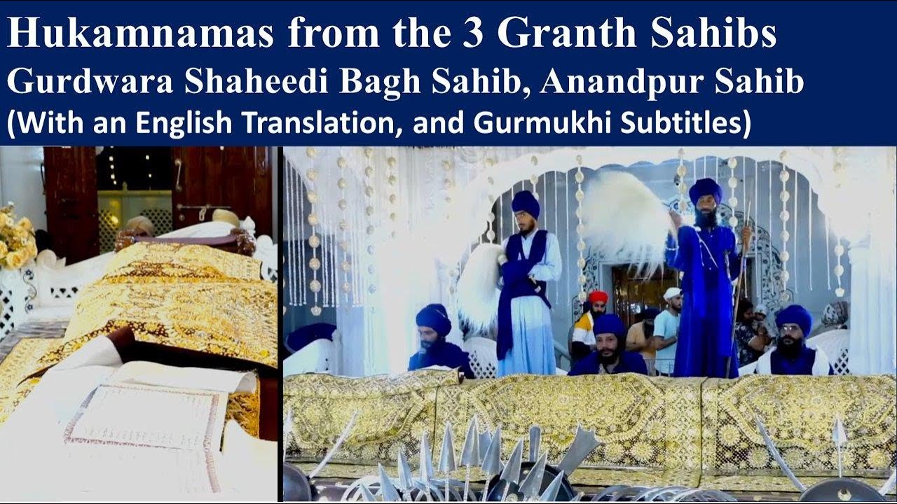 Hukamnamas from 3 Granth Sahibs (Adi Guru, Dasam and Sarbloh)  (+ An English Translation of Each!)