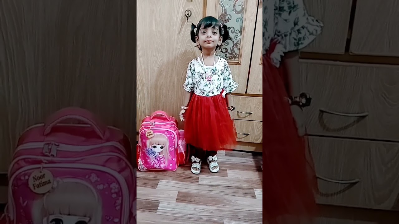 First Day Of School😍#Noor Fatima #4 Years Old #1st,August,2023 #cute #little #kids #kids video
