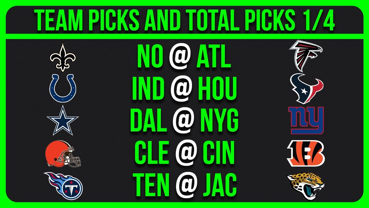 NFL Picks Today 1/4/26 NFL Week 18 Picks and Predictions