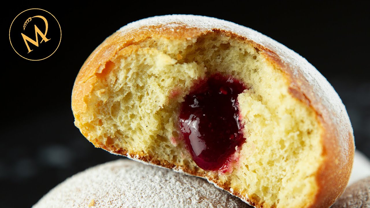 Ofen Berliner mit UrDinkel Mehl - Krapfen - Pfannkuchen aus dem Backofen