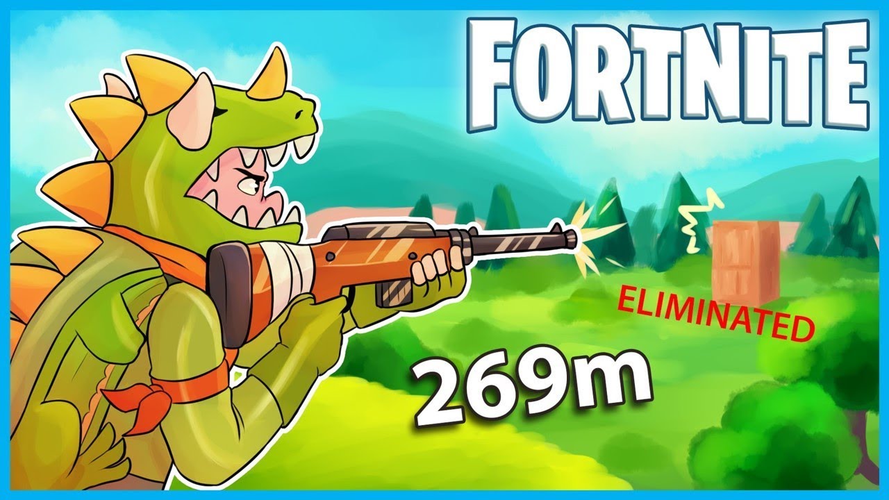 LONGEST HUNTING RIFLE SNIPE EVER in Fortnite: Battle Royale! (Fortnite Funny Moments & Fails)