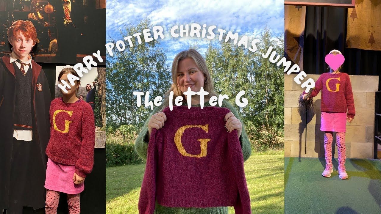Harry Potter Christmas jumper no 2 - embroidering the letter G