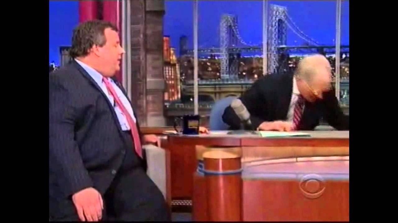 New Jersey Gov. Chris Christie on The Late Show with David Letterman