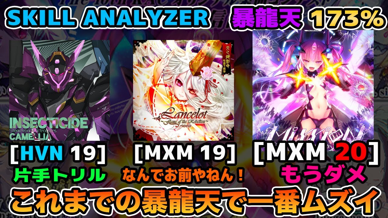【SOUND VOLTEX】SKILL ANALYZER 暴龍天 第3回 (MixxioN回) 173%