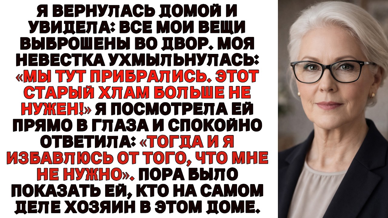 Невестка выбросила мои вещи на улицу: «Это мусор!»… Но я показала ей, кто здесь главный.