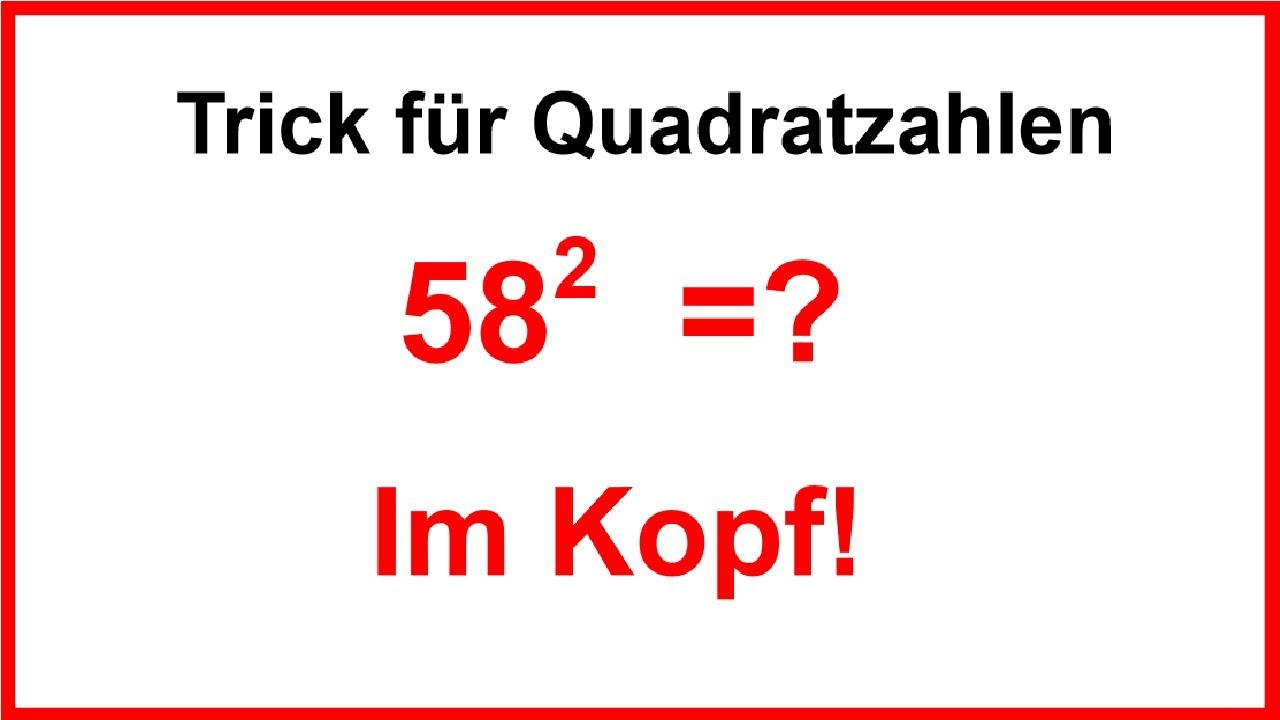 Kopfrechnen - Quadratzahlen leicht berechnen | LehrerBros