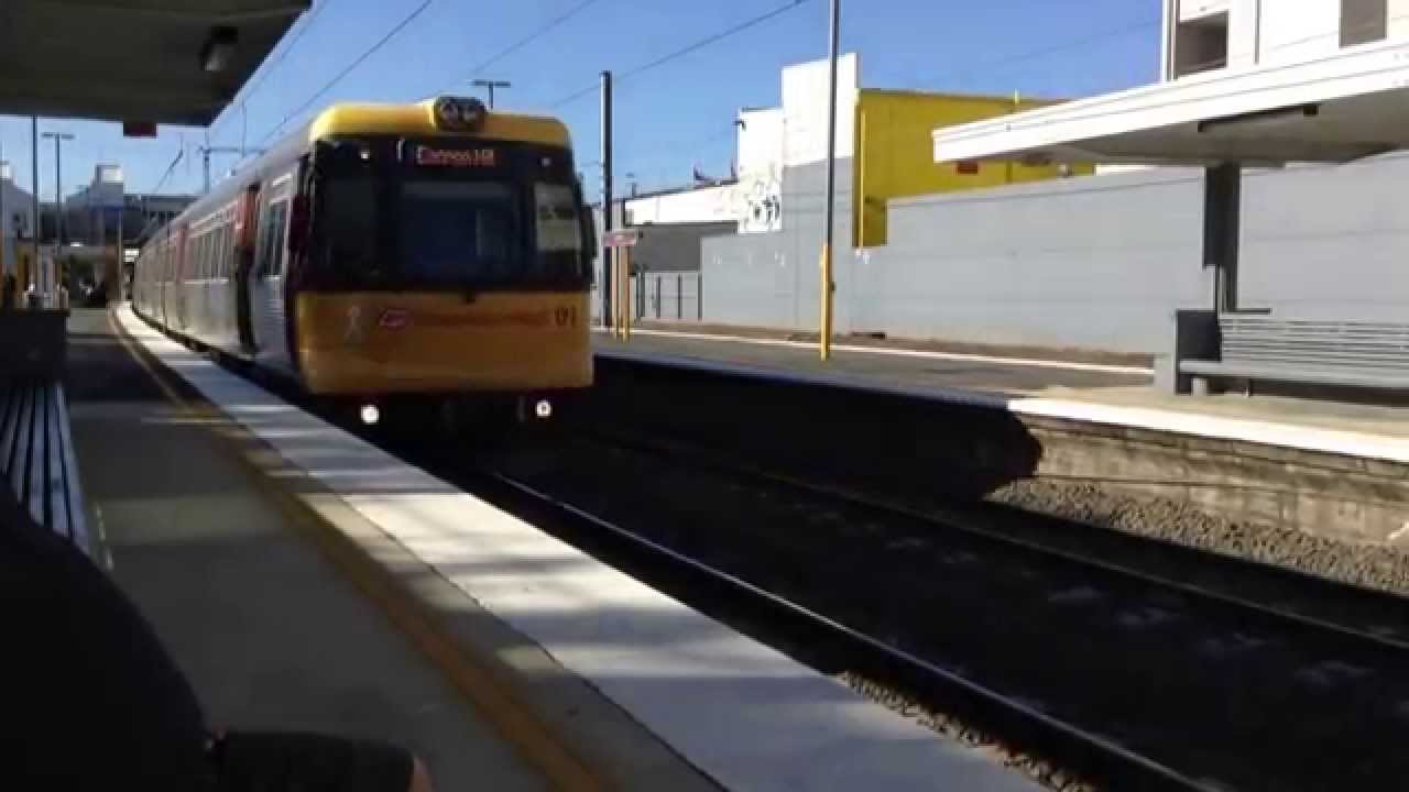 Queensland Rail's EMU01 departing Toombul station.