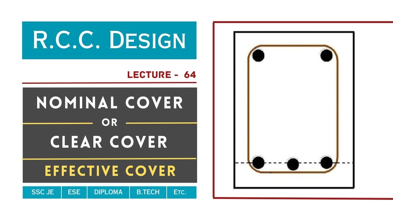 Nominal Cover | Clear Cover | Effective Cover | Lecture - 64 | RCC Design | Civil TechMate | SSC JE