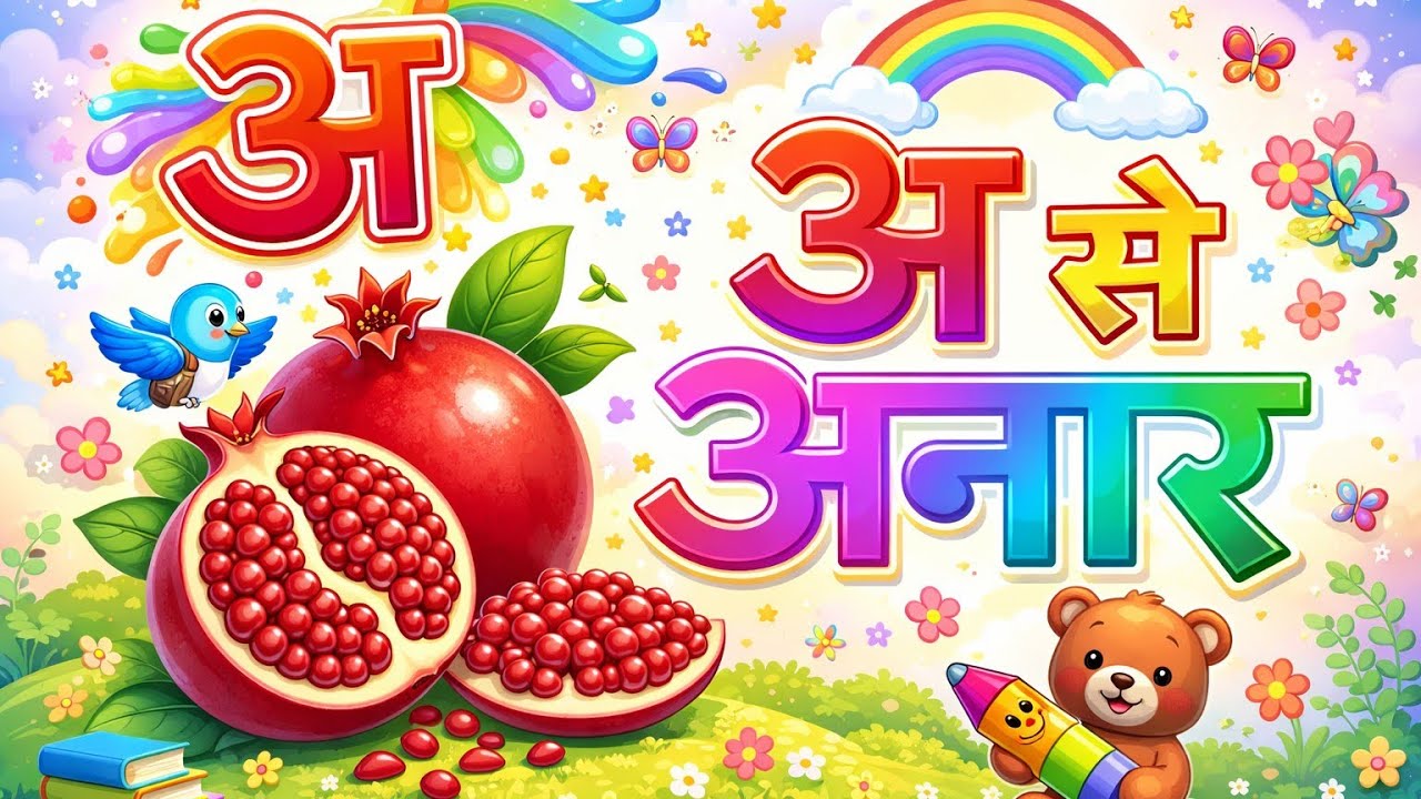अ से अनार। का से कबूतर। अ, आ, इ, ई। हिंदी। वर्णमाला। हिंदी वर्णमाला। हिंदी गीत। Kids Video। Kidssong