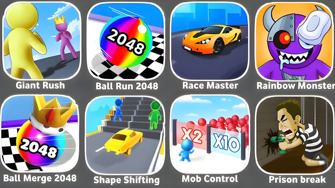 Giant Rush, Ball Run 2048 Infinity, Race Master, Rainbow Monster, Ball Merge 2048