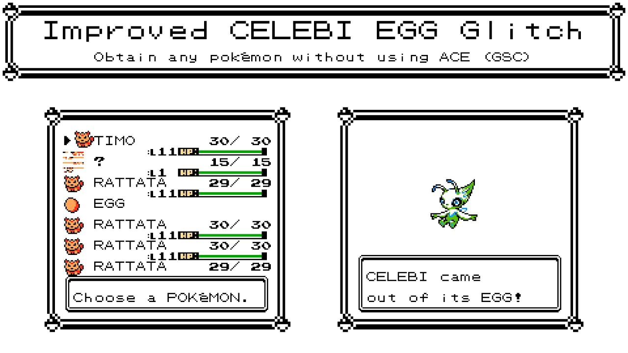 Pokémon Gold/Silver/Crystal: Improved Celebi Egg Glitch
