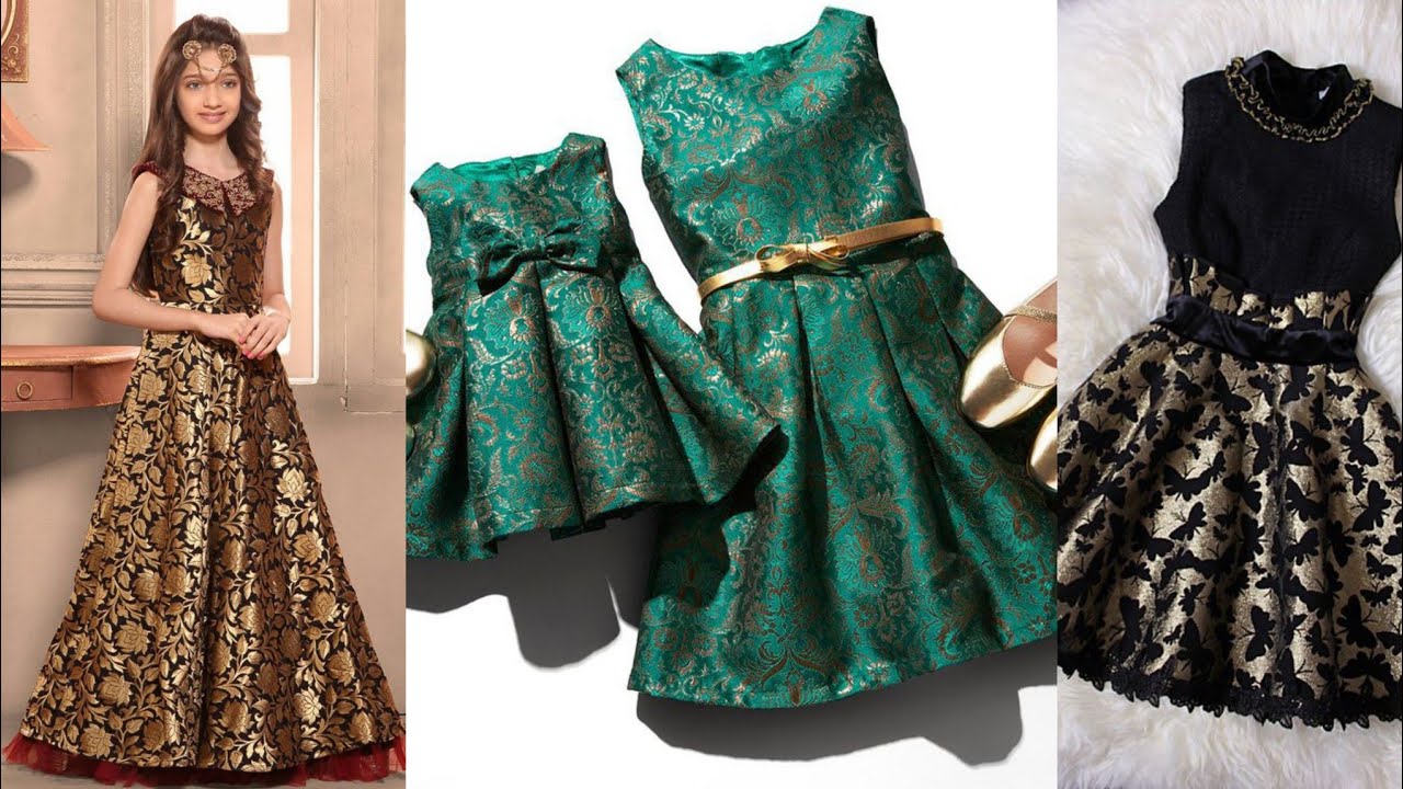 brocade baby frocks dresses designs for functions and parties latest designs of brocad frocks.
