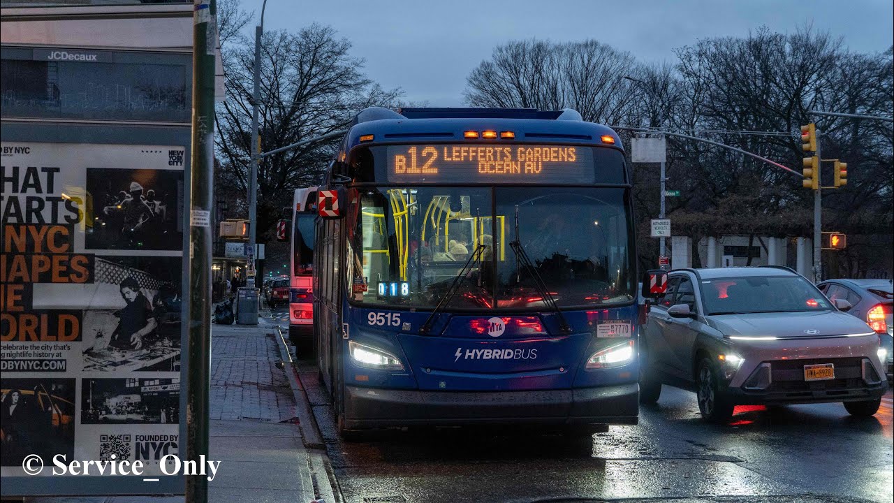 2021 New Flyer XDE40 #9515 on Route B12 In Prospect Lefferts Gardens