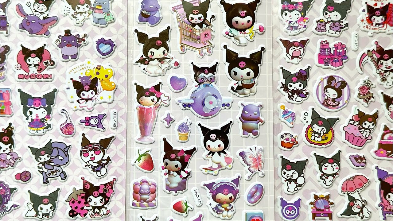 [paper diy] Sanrio Stickers 🖤Cute Kuromi 🖤ASMR