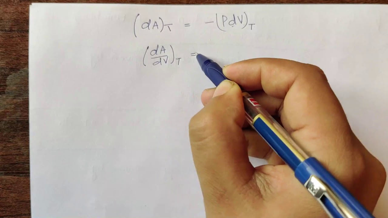 Variation of Helmholtz Function (A) and Gibbs Free Energy (G) with P, V and T