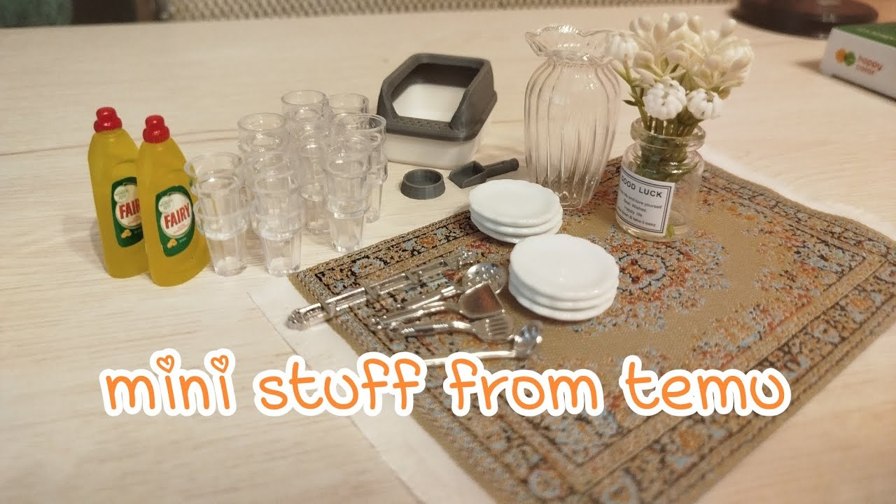 Temu Miniatures Haul – Dollhouse Kitchen & Living Room Finds! 🛋️🧁