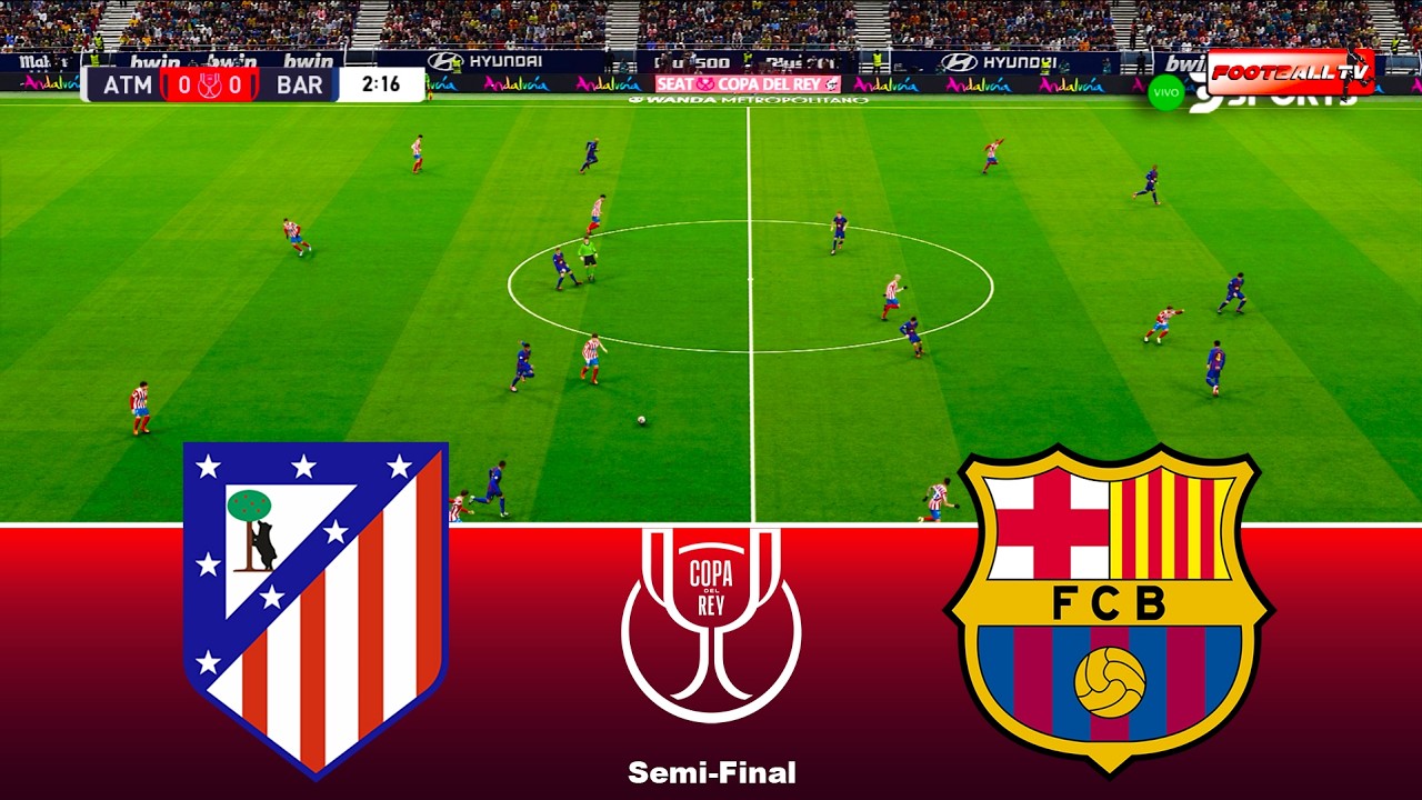 ATLETICO MADRID vs BARCELONA - Spanish Cup 2026 | Full Match All Goals | Pes 21 Simulation Gameplay