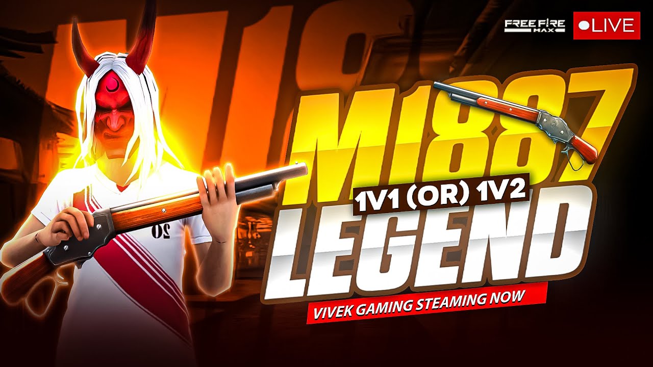 M1887 LEGEND GUILD TRIALS 💀  1 v 4 and 1v 2 🔥#fflive#telugufflive