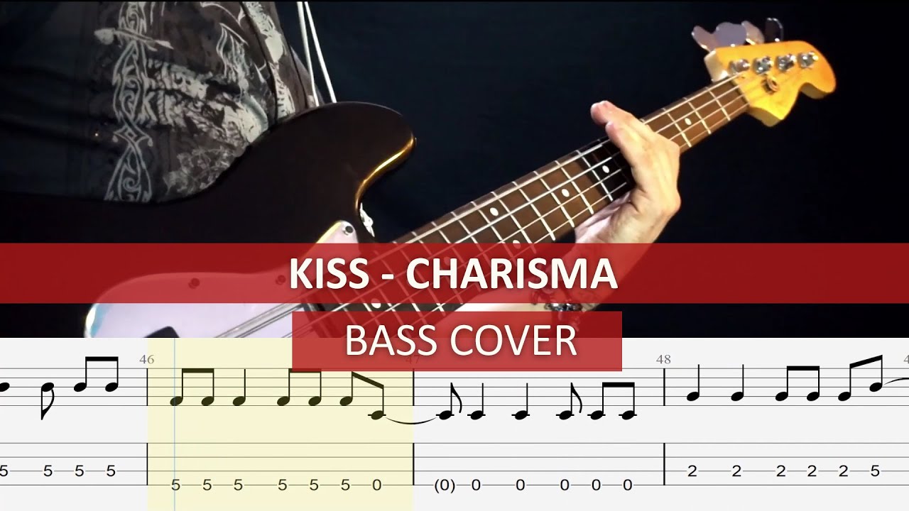 KISS - Charisma / bass cover / playalong with TAB