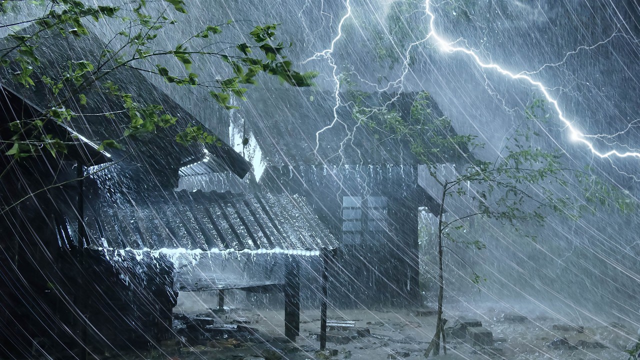 Eliminate Insomnia & Sleep Soundly with Heavy Rainstorm | Torrential Rain & Loud Thunder on Tin Roof