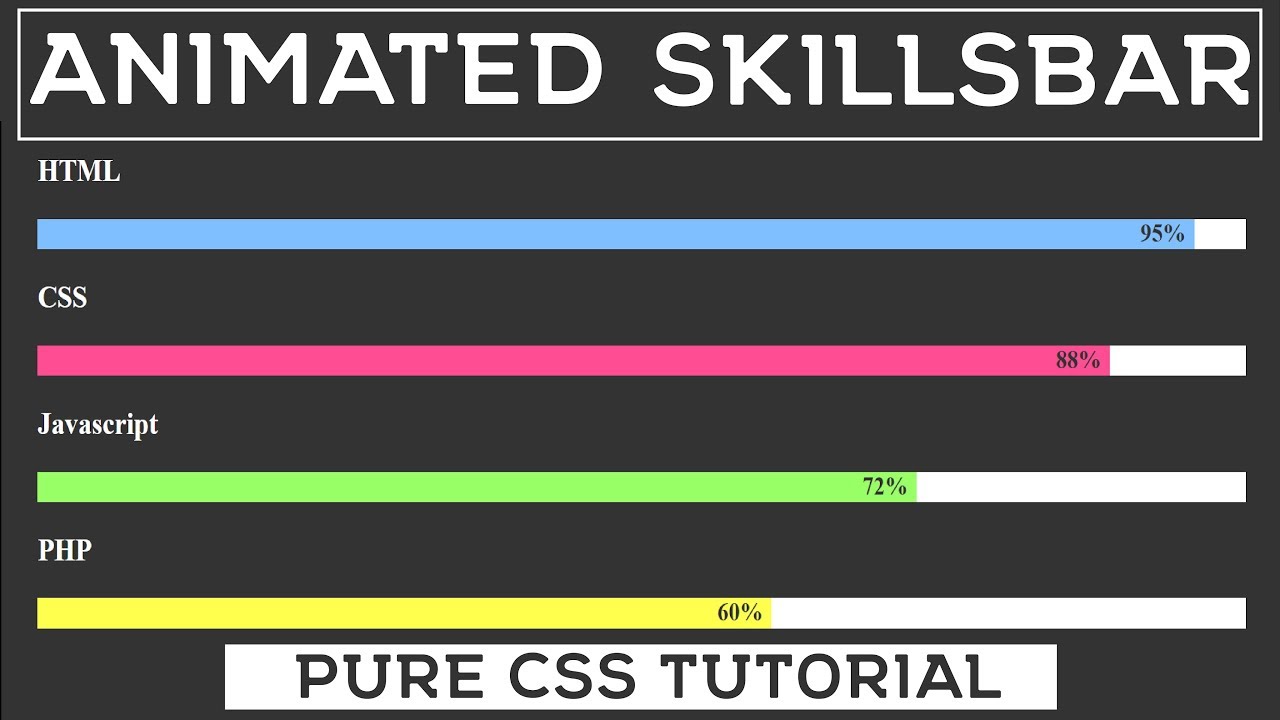 Animated Skillsbar CSS | Pure CSS Tutorial